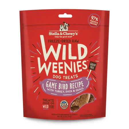 UPC: 0852301008175 | Stella & Chewy s Game Bird Wild Weenies Freeze-Dried Raw Dog Treats 3.25 oz.