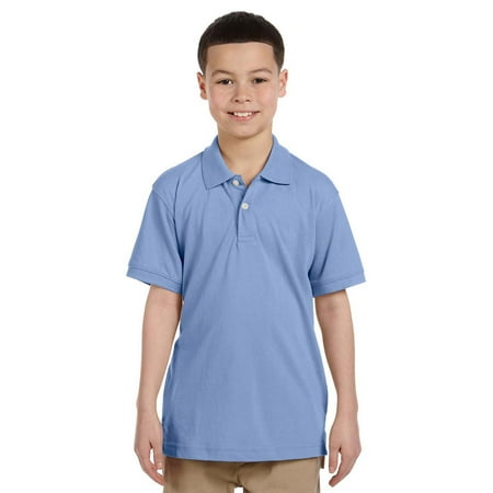 Harriton M265Y Youth Soft Cozy Polo Shirt - Light College Blue - (Best College Cheerleader Uniforms)
