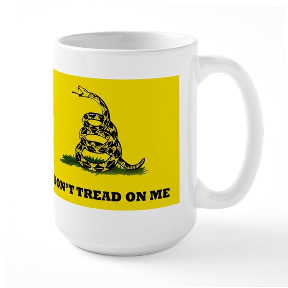 CafePress - Dont Tread On Me Flag Mug - 15 oz Ceramic Large White Novelty Mug