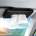 thumbnail image 5 of OTOSTAR Car Sun Visor Mask Holder Case Tissue Box Holder, Black PU Leather Auto Napkin Box Holder Backseat Paper Towel Box with 1 Tissue Refill, 5 of 7
