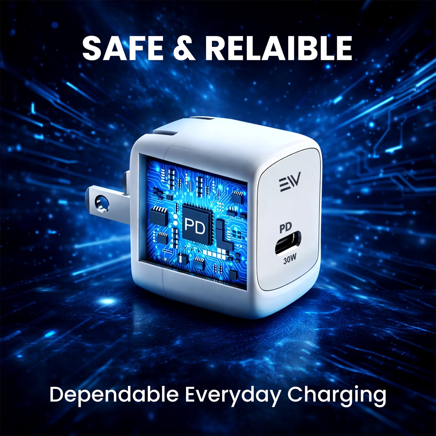 Electronic World USB C Wall Charger Compatible with Most USB-C Devices with Charging Cable, Adaptor