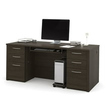 Bestar Embassy 71" Executive Desk in Dark Chocolate