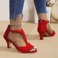 thumbnail image 5 of Willtoo Women's Peep Toe Stiletto High Heel Sandals Summer Hollowed Out Zipper Heeled Sandal Comfortable Fashion Casual Wedding Party Heeled Sandals, 5 of 6