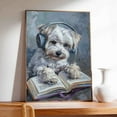 thumbnail image 4 of Hudo Havanese Dog read Book Painting Wall Art, Cute dog Headphones - Funny Dog Canvas Poster for Kids' Room Decor Ready to Hang, 4 of 5