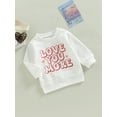 thumbnail image 3 of Bagilaanoe Toddler Baby Girl Boy Valentine's Day Sweatshirt Long Sleeve Letter Print Pullover 6M 12M 18M 24M 3T Kids Loose Tee Tops, 3 of 8