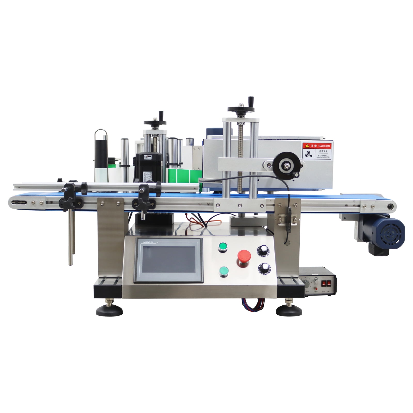 Automatic Conveyor Table Round Bottle High Speed Marking Labeling Machine Desktop Label Printer Labeler Maker 110V 20-200PCS/min for Regular Gold and Silver Transparent Labels