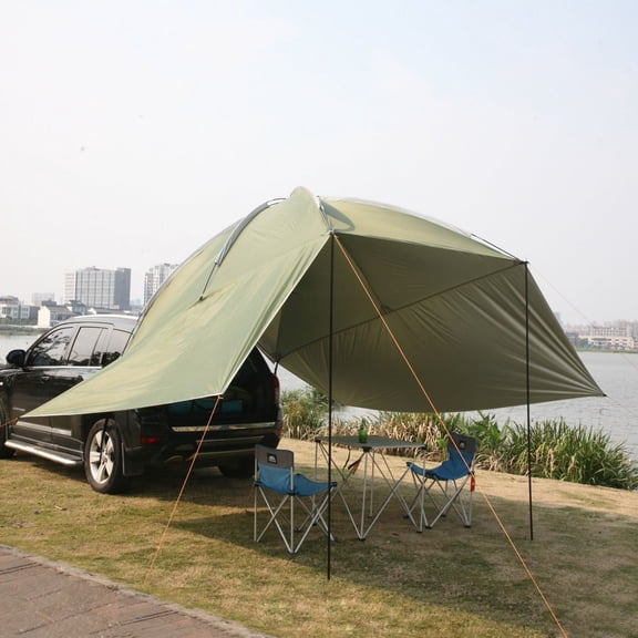 Latourreg Outdoor Camping Car Tailgate Canopy Shade Tent Car Gazebo Tent Large Green Car Rear Tent SUV Awning for Sun Shelter