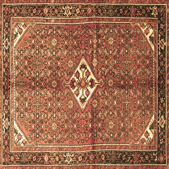 Ahgly Company Indoor Square Persian Brown Traditional Area Rugs, 5' Square