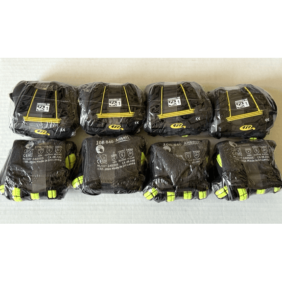 Ansell Ringers R-840 Black Impact Resistant Gloves Size 10 Lot of 8 Pairs NIP