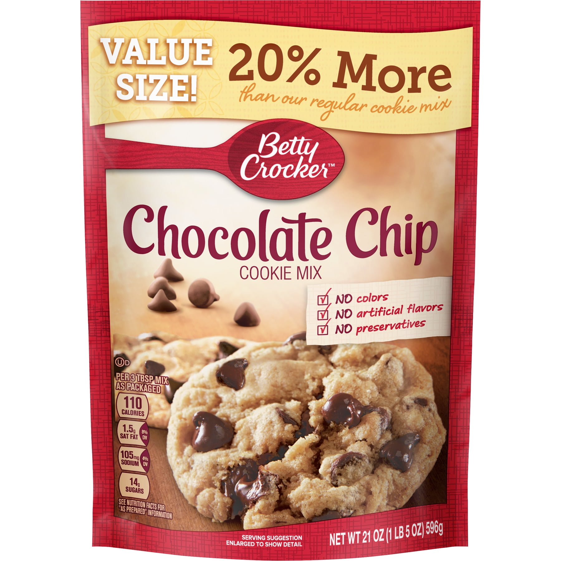 Betty Crocker Chocolate Chip Cookie Mix 21 0 Oz Walmart Com