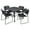 Grey / Black, variant on Romig Trek 48 in. Square Mobile Adjustable Classroom Table- Grey & 4 Zeng Stack Chairs- Black