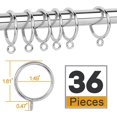 thumbnail image 2 of XINQIHANG 36 Pack 38mm Inner Diameter Metal Curtain Drape Sliding Eyelet Rings Silver Tone, 2 of 6