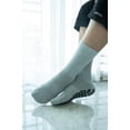 thumbnail image 4 of RATIVE Anti Slip Non Skid Slipper Hospital Crew Socks with grips for Adults Men Women (Large, 3 pairs/black+grey+white), 4 of 6