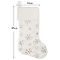 thumbnail image 2 of Plush Christmas Stockings White Faux Fur Large 45cm Deluxe Hanging Xmas Stockings with Silver Snowflake for Christmas Fireplace Decorations Socks, 2 of 3