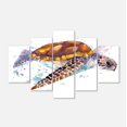 thumbnail image 2 of Brown Sea Turtle Watercolor - Contemporary Animal Art Canvas, 2 of 3