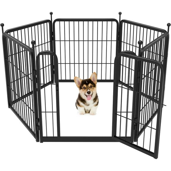 Rollick Dog Playpen for Yard, RV Camping, 24 inch 6 Panels for Small Dogs│Patented