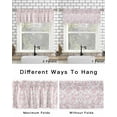 thumbnail image 4 of Pink Flower Curtain Valance for Windows/Living Room/Kitchen/Bathroom/Café, Short Rod Pocket Tier Curtain Window Treatment Panel Vintage Farmhouse Boho Leaf Spring Solid Topper Curtain 54''x18'', 4 of 6