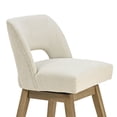 thumbnail image 3 of Usaint 27" 360° Swivel Counter Height Bar Stools Set of 2, Upholstered with Backrest and Sturdy Rubberwood Legs for Kitchen Island, Breakfast Bar,Beige, 3 of 12