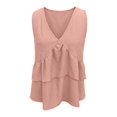 thumbnail image 5 of IWRICH Women's V Neck Ruffle Tank Tops Sleeveless Flowy Tiered Peplum Blouse Casual Summer Loose Fit Swing Cami Shirts RD1 XXL, 5 of 5