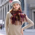 thumbnail image 4 of Bufandas cálidas de invierno para mujer, bufanda grande con sensación de Cachemira, Poncho de moda, chales largos, envolturas de rejilla, bufandas, luz súper suave, 4 of 5