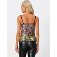 thumbnail image 4 of DARING DIVA Women's Sleeveless Sequin Mesh Panel Clue Cami Top L Multicolor, 4 of 6