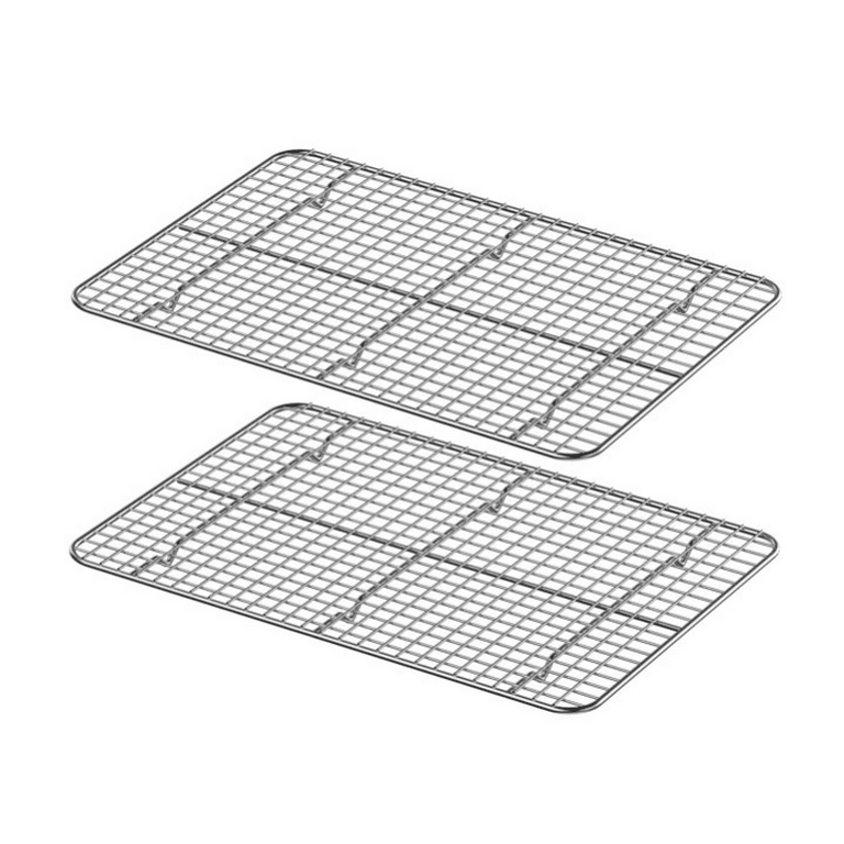 Topboutique Cooling Racks for Baking 40 x 30 x1.5cm - Baking Rack Twin Set. Stainless Steel Oven and Dishwasher Safe Wire Cooling Rack. Fits Half