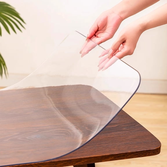 Eurhowing Clear PVC Desk Protector 16x24 Inch, 1.5 mm Thick Waterproof Table Cover, Scratch-Resistant Desk Mat for Office & Dining