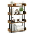 thumbnail image 1 of Costway 1 PCS 4-Tier Bookshelf with Anti-Tipping Kit Industrial Storage Unit for Living Room Rustic Brown, 1 of 10