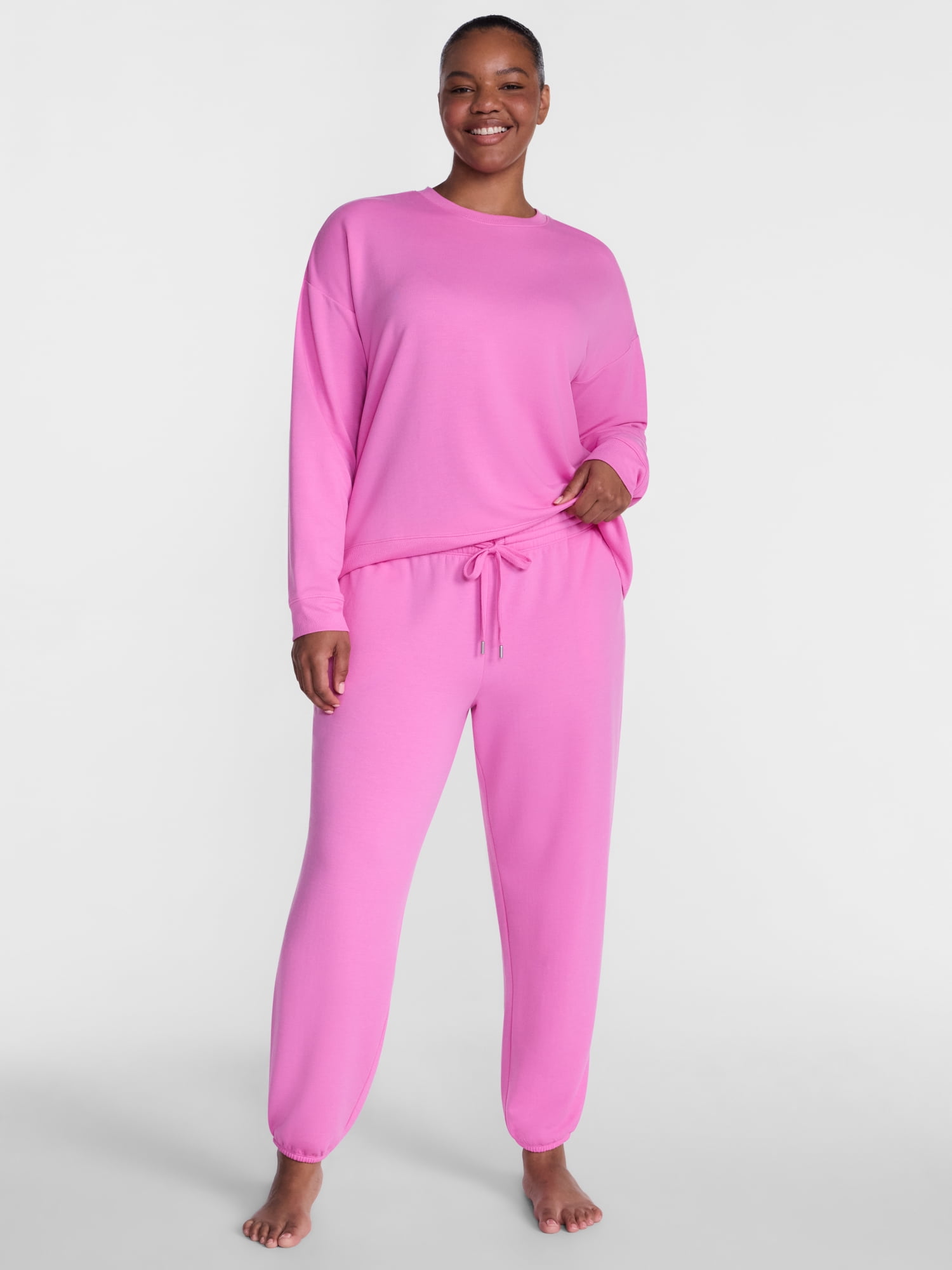 Joyspun Women's Fleece Sleep Pull On Jogger, Sizes XS to 3X