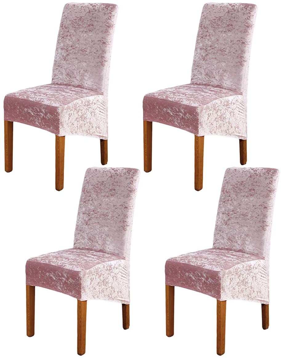 Crushed Velvet Dining Chair Covers Slip Stretch Protective Slipcover Party Decor 