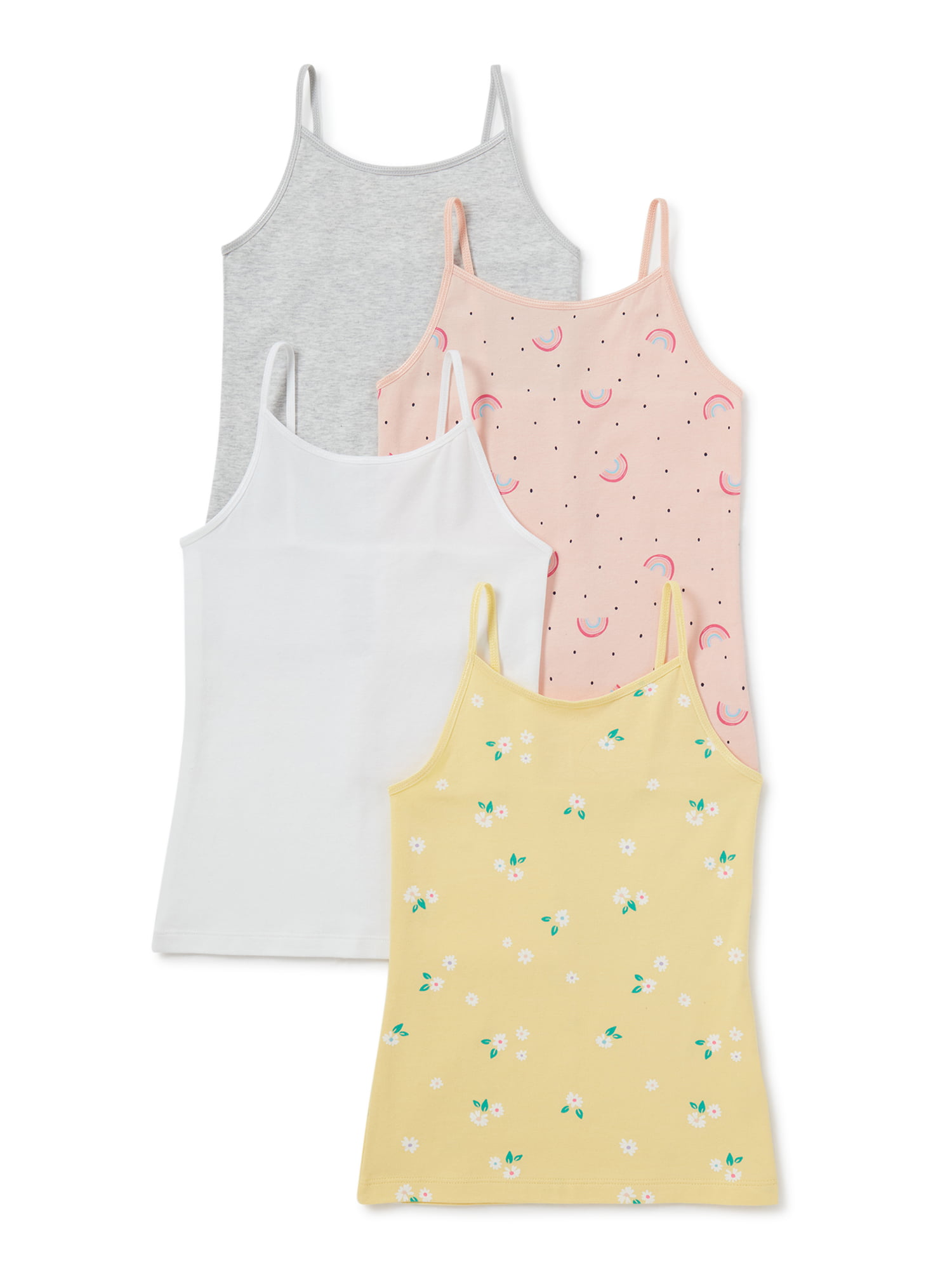 6 Pack Cotton Camisole Tank Top Limited Too Girls' Undershirt Toddler/Little Girl/Big Girl 