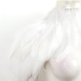 thumbnail image 5 of Doomiva Women's Gothic Feather Shrug Cape Victorian Scarf Cape Shawls Elegant Shoulder Wings White One Size, 5 of 7