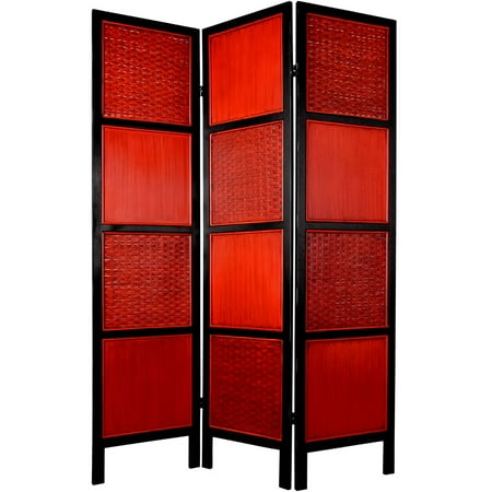 Oriental Furniture 6 Ft Tall Tainan Screen, 3 panel, transitional