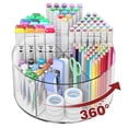 thumbnail image 1 of Organizador de lápices acrílico para bolígrafos, soporte giratorio de 360 grados, organizador de lápices para niños, organizador de computadora para oficina, hogar, escuela, suministros de arte, 1 of 9