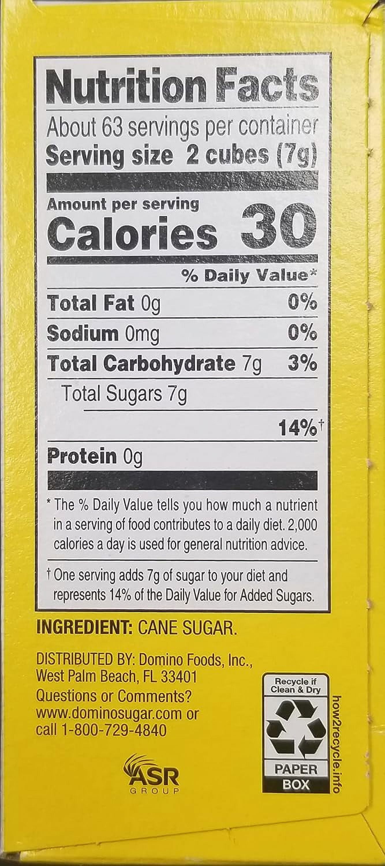 Domino Premium Pure Cane Sugar Cubes, 126 Cubes, 1 lb Pack Of 12