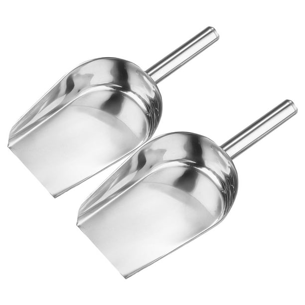 2 palas de acero inoxidable para cubitos de hielo, granos de café y harina, ideales para la cocina.
