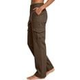 thumbnail image 5 of Women's Mid-Rise Loose Fit Cargo Boot Pants with Side Pockets Utility Pants for Casual Hiking Outdoor Activities Brown XL(XL), 5 of 6