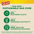thumbnail image 6 of Glad ForceFlexPlus Tall Kitchen Drawstring Bags, 13 Gallon Trash Bags, 50% Recovered Plastic, Made with 100% Renewable Energy and Recycled Paperboard Packaging, 45 Count, 6 of 7