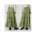 thumbnail image 2 of Michellecmm  Women's Plaid Skirt Loose Elastic Waist Ruffled Tiered Long Skirt, 2 of 8