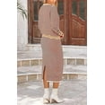 thumbnail image 2 of PRETTYGARDEN Women's 2 Piece Sets Lounge Striped Sweater Fall Casual Long Sleeve Knit Midi Skirts Matching Travel Outfits, 2 of 6