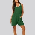 thumbnail image 4 of Diufon Knit Womens Shorts Rompers V Neck Sleeveless Bodysuits Solid Color Playsuits with Pockets, 4 of 7