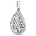 thumbnail image 2 of 10kt White Gold Womens Round Diamond Teardrop Pendant 1/6 Cttw, 2 of 2