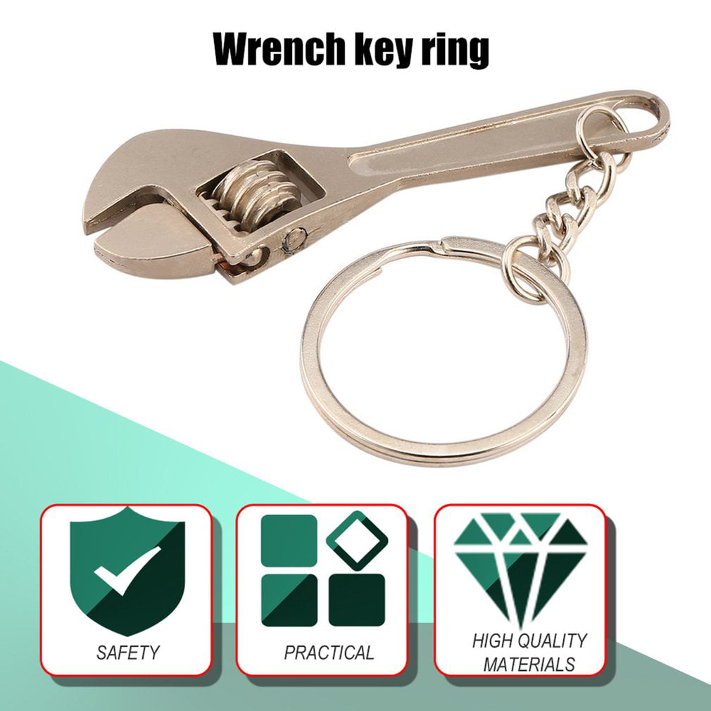 Mini Metal Adjustable Creative Tool Wrench Spanner Key Chain Ring Keychain Shan 