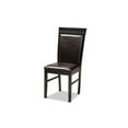thumbnail image 2 of Jeane Modern and Contemporary Dark Brown Faux Leather Upholstered and Wood 5-Piece Dining Set, 2 of 5