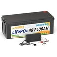 thumbnail image 1 of 12V 400Ah Golf Carts LiFePO4 Battery with Charger,Built in 200A BMS,FLLYROWER for RV,Marine,Trolling Motor,Solar,16000+ Deep Cycles & 10 Years Lifetime, 1 of 12
