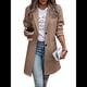 thumbnail image 2 of Ropa de Abrigo para Mujer, Moda de Otoño, Informal, Cortavientos con Botones, Ropa de Invierno con Bolsillos Caqui L, 2 of 6