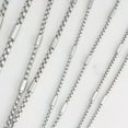 thumbnail image 5 of 1.5/2/2.5/3mm Woman Man Stainless Steel Barrel Square rolo Box Chain Necklace, 5 of 5