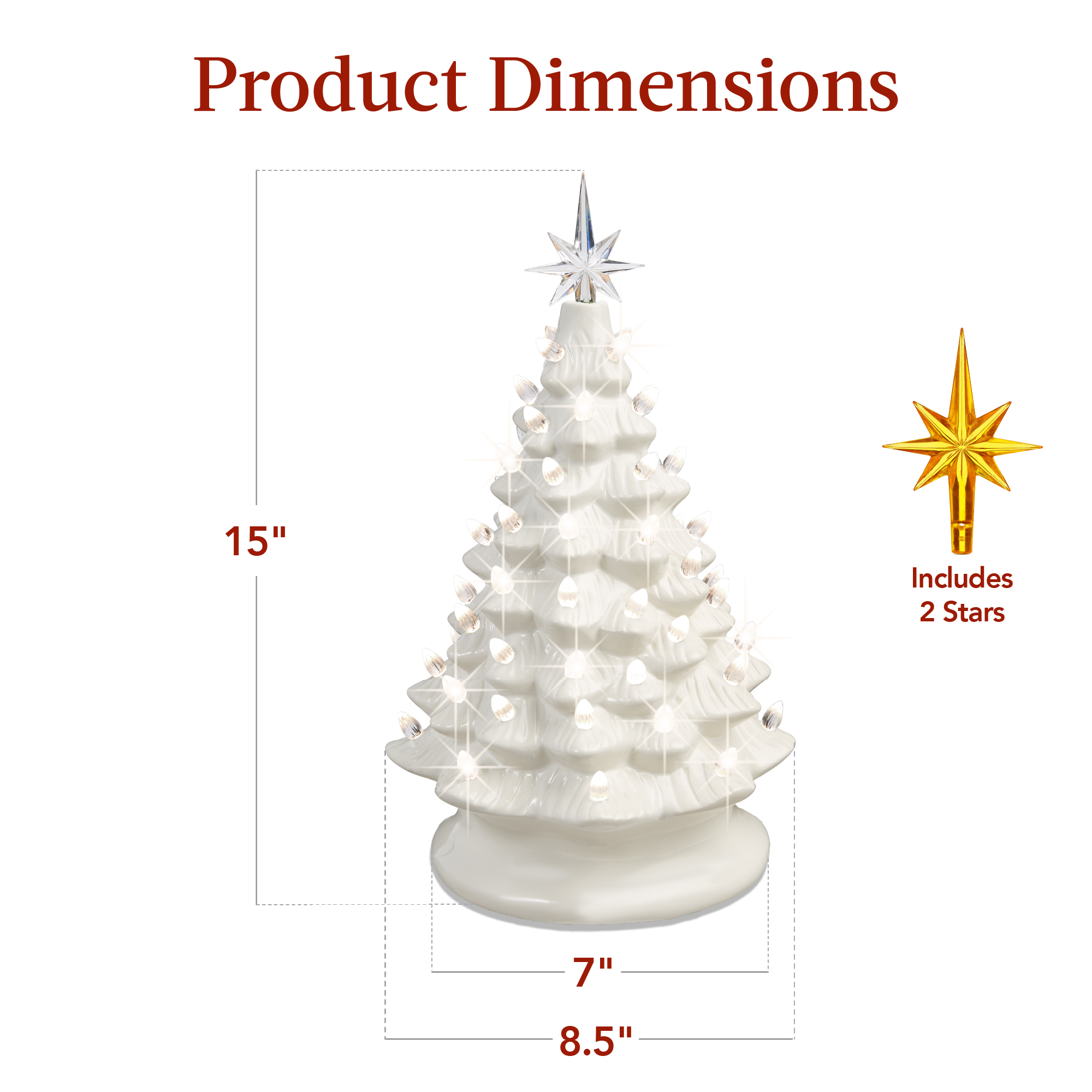 Best Choice Products 15-Inch Ceramic Pre-Lit Christmas Tree photo 7