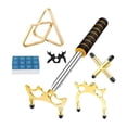 thumbnail image 1 of S SERENABLE Billiard Bridge Retractable Pool Stick for Club Playing Pool Table Accessory Wood Color and Gold, 1 of 9