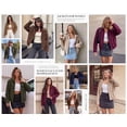 thumbnail image 5 of PRETTYGARDEN Women's Faux Suede Cropped Bomber Jacket | Long Sleeve Zip Up Casual Going Out Jackets Coat, Oversized Loose Fit Western Outfits, Trendy Outerwear, Fall Clothes, 5 of 8